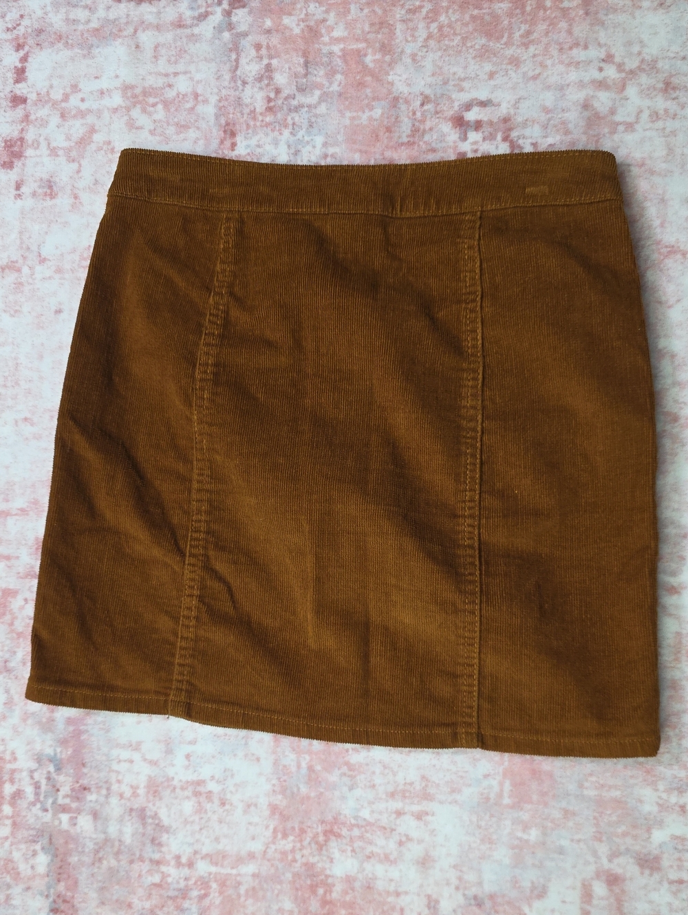 Blue Spice Rust Brown Corduroy Button-Front Mini Skirt - Picture 5 of 6